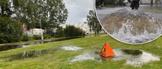 Läckan på Västerleden är tätad – orsakade vattenvulkan