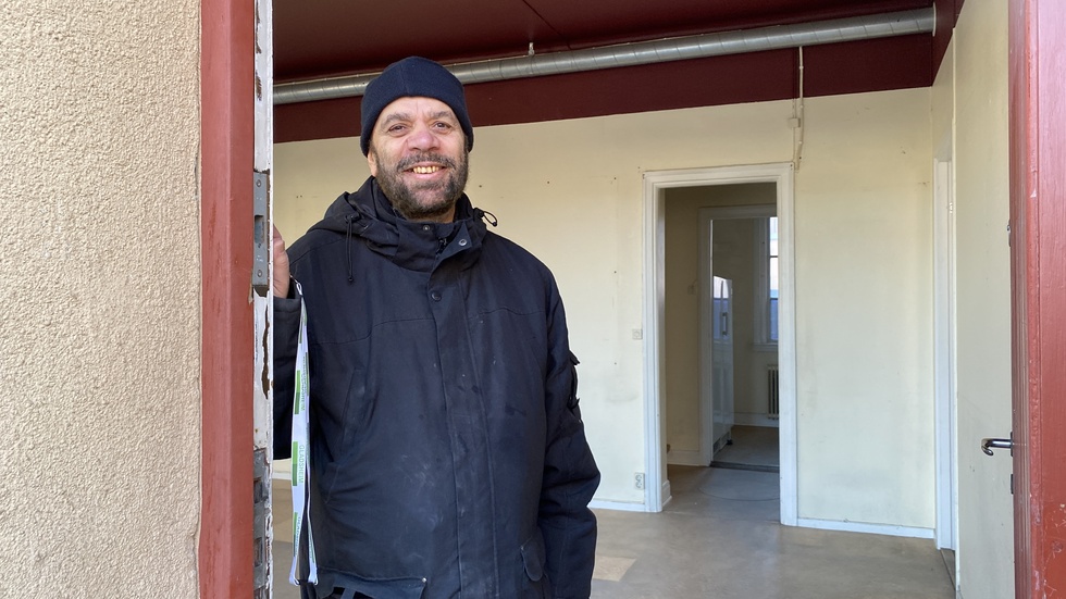 Jamil Abdul Hamid är jätteglad över att ha fått en ny, tillfällig lokal på Jonas Wenströms väg.