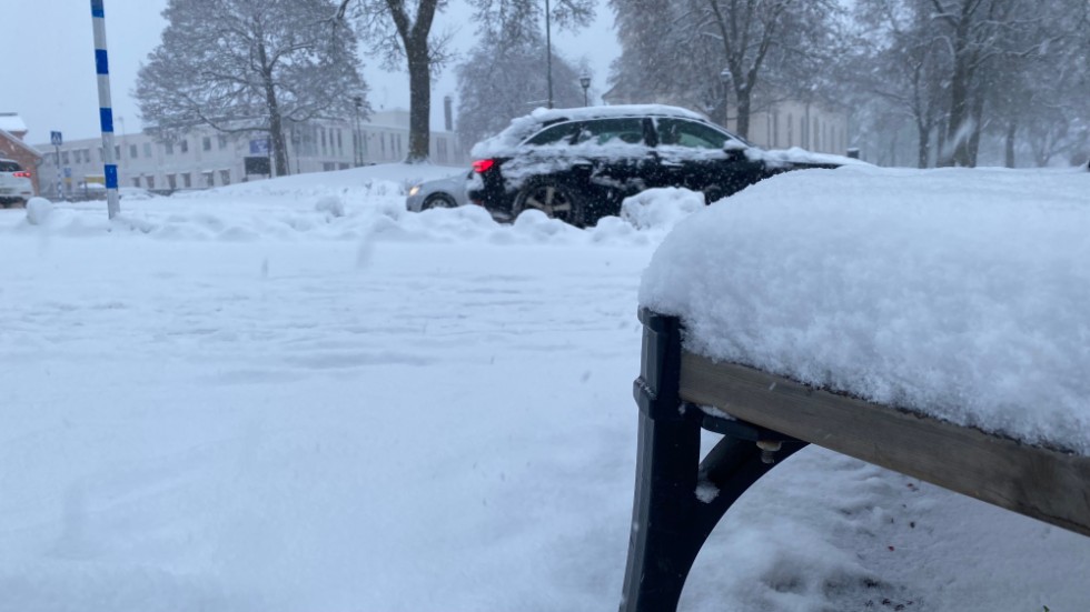Det väntas komma mycket snö i Vimmerby på nyårsdagen.