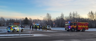 Personbil och A-traktor har krockat