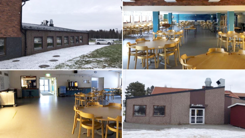 Byggnaden och interiören på den del av Klemensnäs Folkets hus som kommunen vill köpa.
