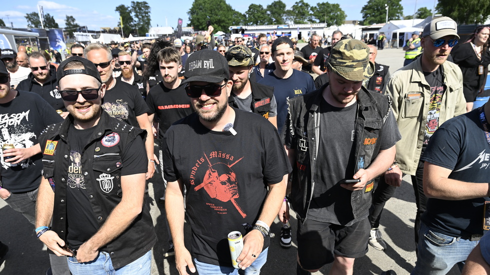 Sverigedemokraternas partiledare Jimmie Åkesson ses här på rockfestival i Sövesborg tidigare i somras. 