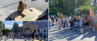 Många på plats för att protestera mot neddragningarna i skolan