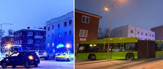 Buss blockerade vägen – skulle köra förbi olycka