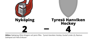 Förlust för Nyköping efter tapp i tredje perioden mot Tyresö Hanviken Hockey