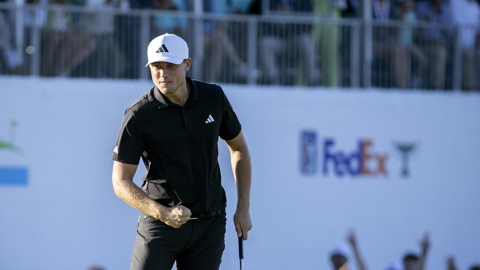 Ludvig Åberg kan prisas som årets rookie på PGA-touren. Arkivbild.