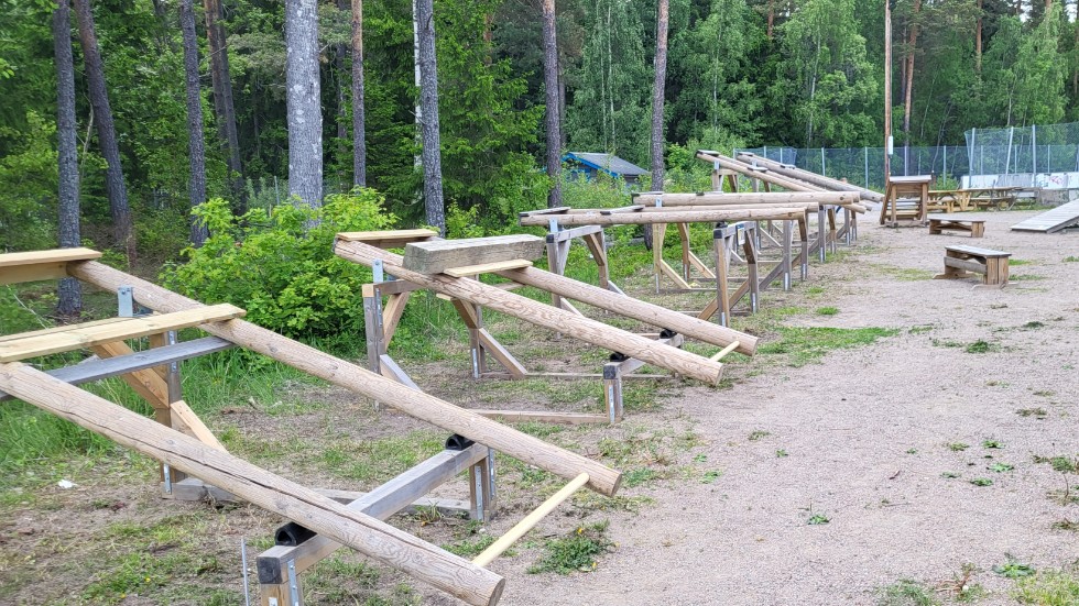Det vandaliserade utegymmet i Grillby har reparerats och kan åter tas i bruk.