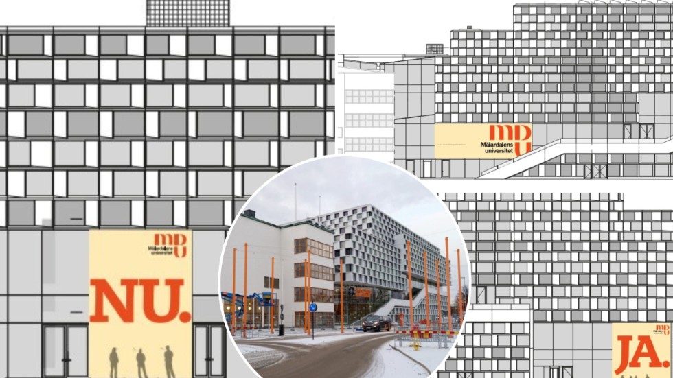 Campus i Eskilstuna får nya skyltar mot Drottninggatan, Hamngatan och Bruksgatan då MDH blir MDU.  