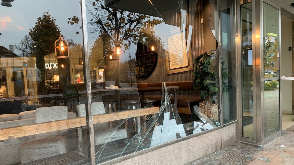 En krossad ruta på Espresso House.