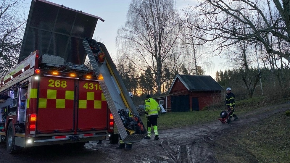 Sotelden spred sig aldrig och räddningstjänsten kunde lämna platsen vid Rumma.