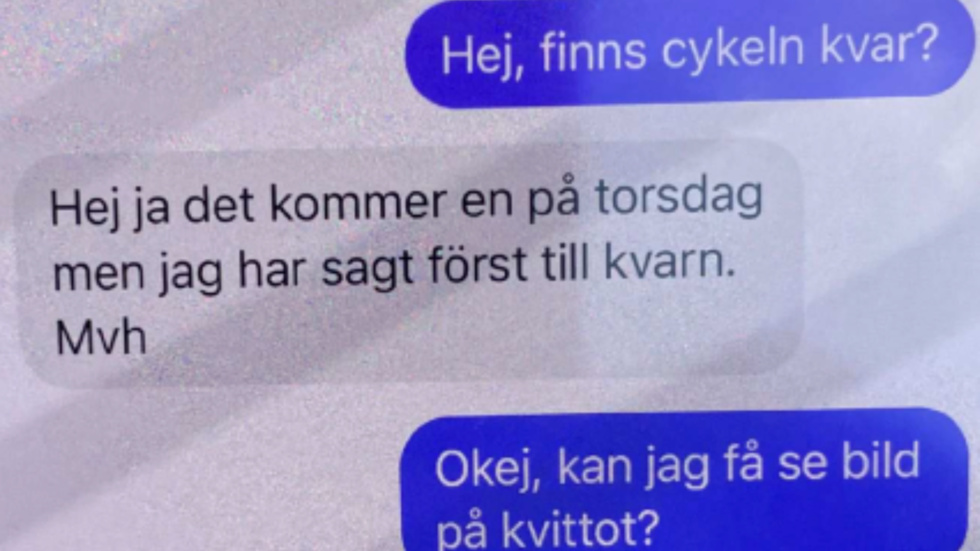 Kvinnan tog kontakt med säljaren som bjöd ut hennes stulna cykel.