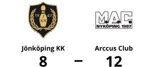 Seger med 12-8 för Arccus Club mot Jönköping KK