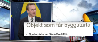 Hör orden: Här ger ministern beskedet om Norrbotniabanan