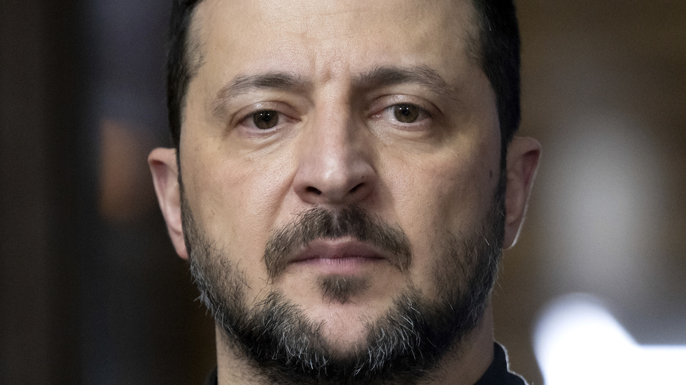 Ukrainas president Volodymyr Zelenskyj under säkerhetskonferensen i München under lördagen.