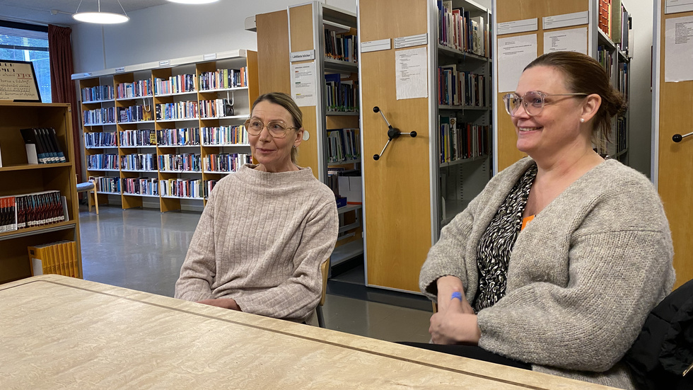 Eva Lindgren Deann och Veronica Berg. De två enda medicinska fotvårdsterapeuterna på Västerviks sjukhus.