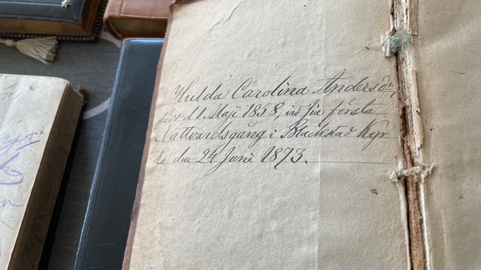 Psalmboken var en gång en konfirmationsgåva till Hulda Carolina Andersdotter.