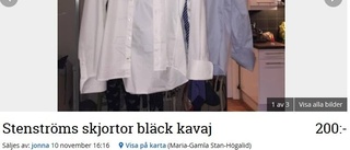 Exfrun säljer Birros skjortor på Blocket