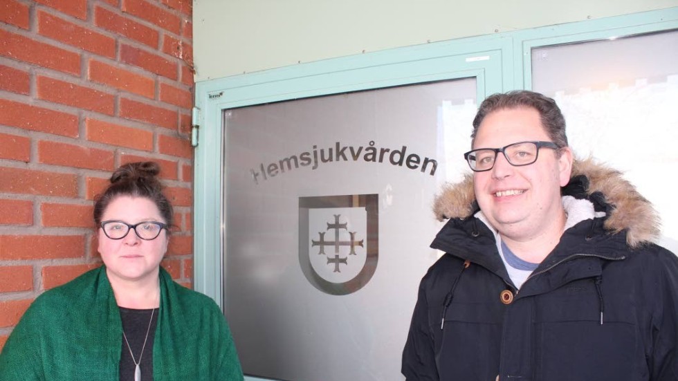 My Eklund-Saksberg och Lars Karlsson är nöjda med hemsjukvården