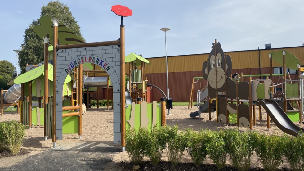 Glädjen är stor både hos landsbygdsbor och politiker sedan det står klarat att de nedläggningshotade landsbygdsskolorna räddats för stunden. På bilden lekplatsen vid Loftahammars skola.