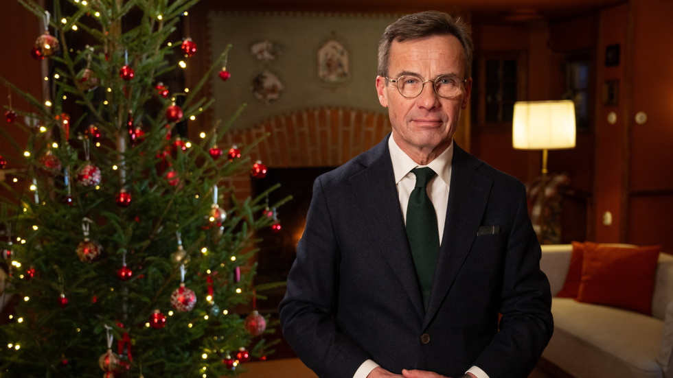 ORDGLAD. Statsminister Ulf Kristersson sade i sitt jultal återigen att hans regering genomför ett paradigmskifte.