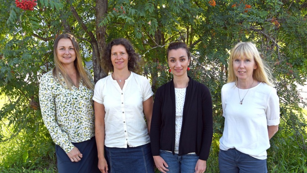 Linda Beckert, Anna Beck, Loukia Gamvrili och Monica Steinwall på regionens kompetensenhet.