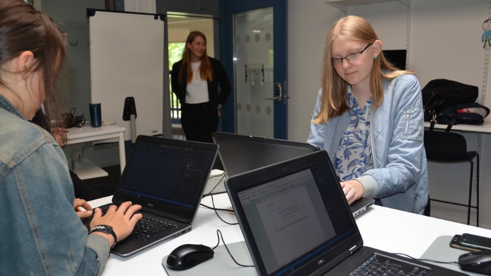 Kanske speldesign i framtiden? Linn Källström gillar programmering och grafik.