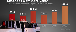 Fler skadas i olyckor med A-traktor