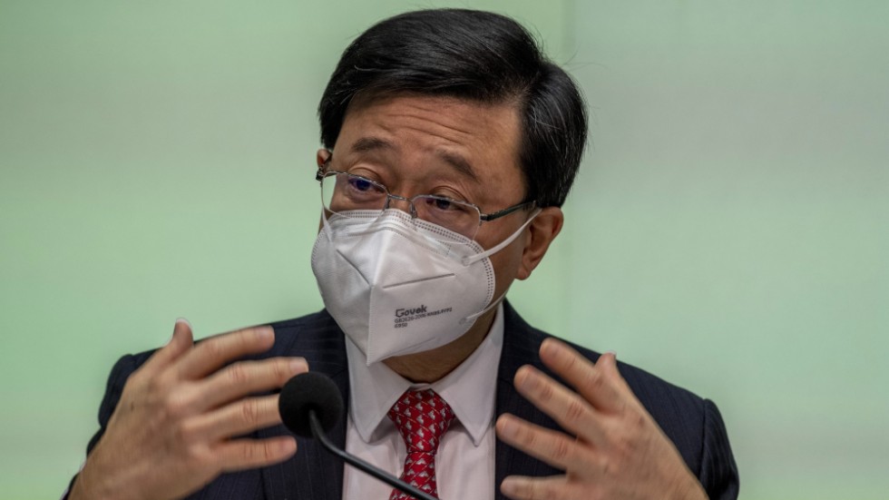 Hongkongs ledare John Lee. Arkivbild.