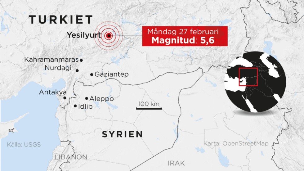 Centrum för jordbävningen, med en magnitud på 5,6, är staden Yesilyurt i Malatyaprovinsen