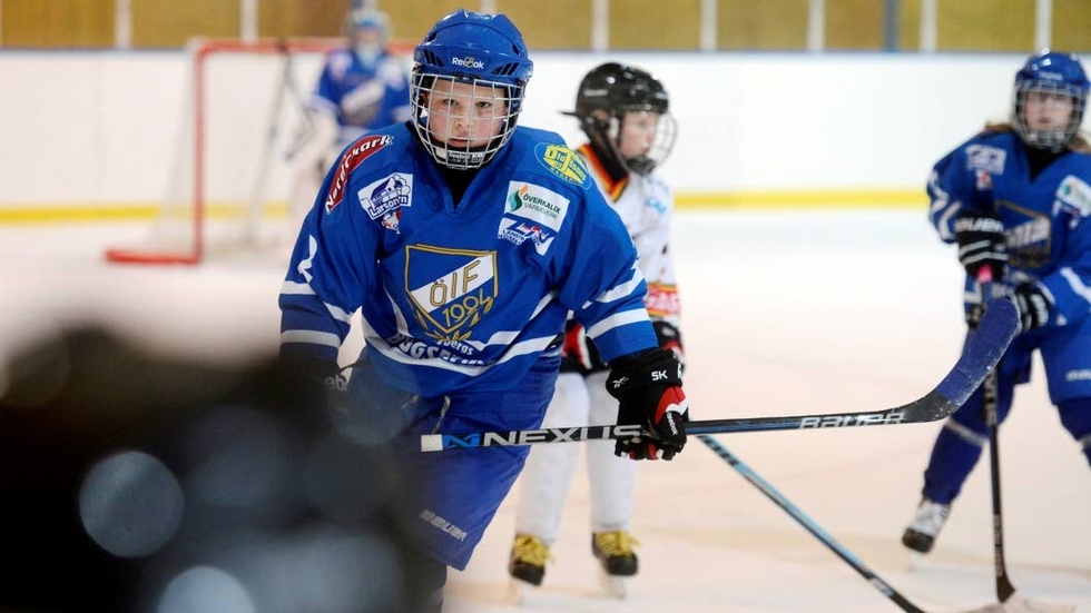 Hittade målet. Elias Jakobsson, 10 år, har spelat hockey i två år med Överkalix IFs blandade U10 lag. I Nyårscupen var han en av dem som fick känna den härliga känslan av att göra mål.