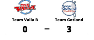 Team Gotland vann mot Team Valla B i tre raka set