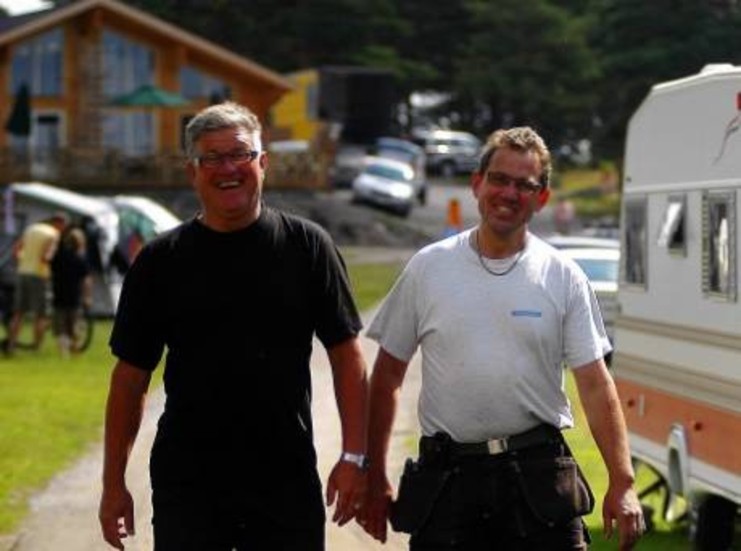 Campingföreningens ordförande Morgan Allstenius och campingförståndaren Michael Carlsson ska värna om Eköns status som "ostkustens pärla". FOTO: BO CEDERQVIST