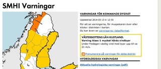 Varning för hårda vindbyar