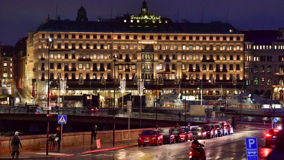 Logiintäkterna på Stockholmshotellen, som Grand Hôtel, är fortfarande väsentligt lägre än nivåerna före pandemin, visar månadssiffror för november från Benchmark Alliance. Arkivbild