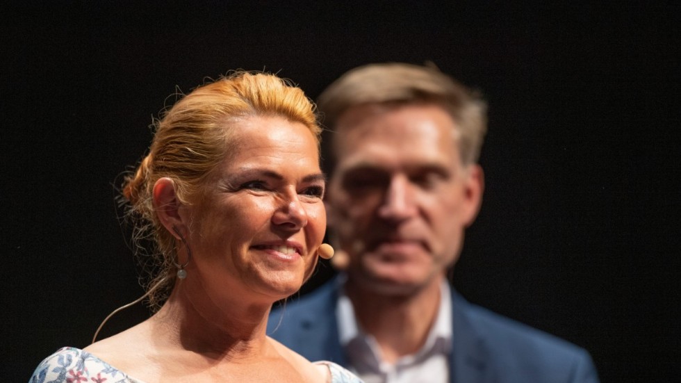 Riksrättsåtalade Inger Støjberg och Kristian Thulesen Dahl på DF:s årsmöte i Herning i september.