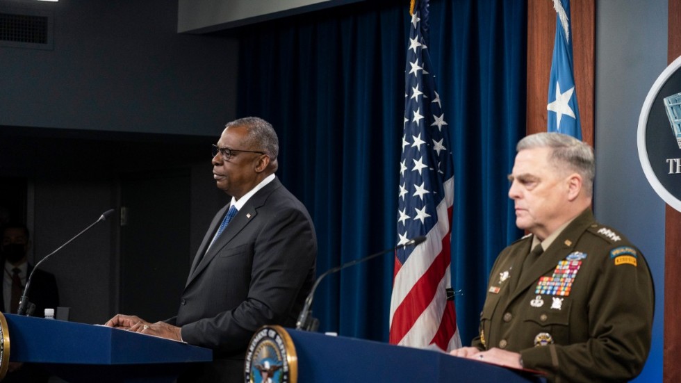 USA:s försvarsminister Lloyd Austin och general Mark Milley.