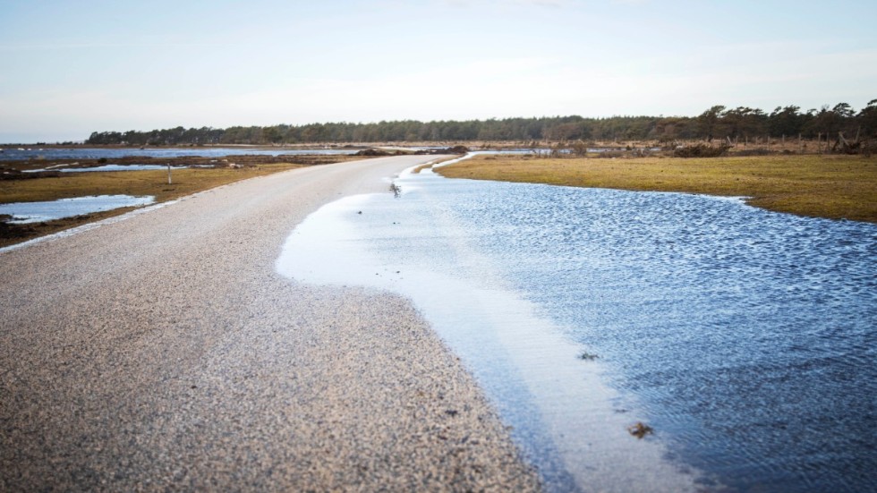 Under förra helgen låg vägen längs med Ekstakusten på vissa platser helt under vatten. Under torsdagen hade vattenståndet dock sjunkit en del, och vägen var återigen framkomlig. På Helagotland.se finns ett tv-klipp från Ekstakusten. 