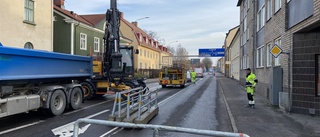 Stor gata genom Nyköping avstängd – räkna med störningar hela veckan