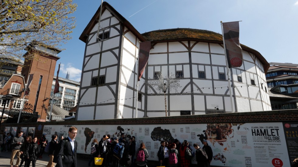 Globe Theatre i London ger inledningsvis föreställningar utomhus som en enda akt. Arkivbild.