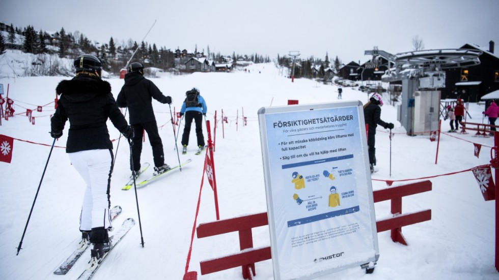 Coronaanpassade kösystem i Åre. Arkivbild.