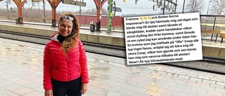 Hon kom till Boden utan packningen • Skickade nödrop på Facebook • "Nu är jag kär i stan och alla bodensare"