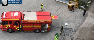 Trapphus rökfyllt efter brand