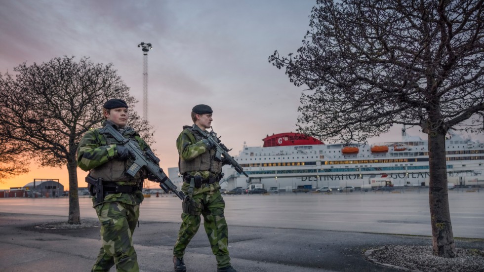 Krisen i Ukraina kommer inte att resultera någon ökad aktivitet i form av patrullerade soldater på Visbys gator.