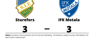 Sturefors i ledning i halvtid - men tappade segern mot IFK Motala