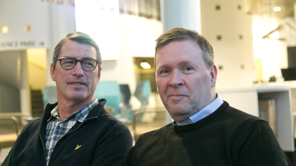 Ulf Westerberg, Piteå Science Park, och Ulf Fjällström, Piteå kommun, sitter med i en arbetsgrupp som ska skapa förutsättningar för etableringar på Haraholmen industripark.