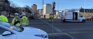 Nedrivet tvärstag orsakade stopp i spårvagnstrafiken