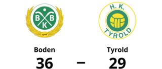 Seger för Boden med 36-29 mot Tyrold