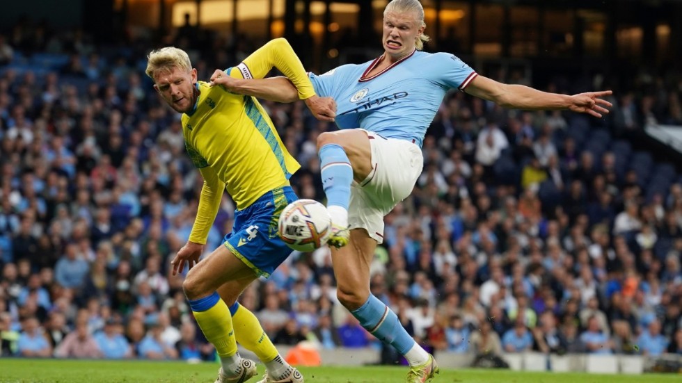 Erling Haaland och all Premier League-fotboll försvinner från Telia om en vecka. Arkivbild.
