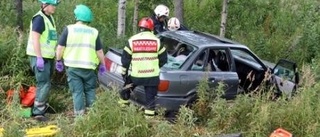 Smet från kontroll - hamnade i diket