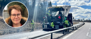 Beläggningsarbete på Östra förbifarten tvingade trafikanter in genom stan